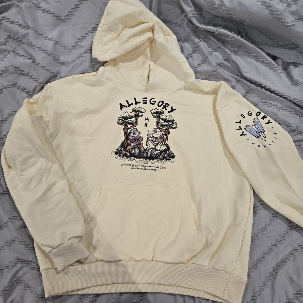Allegory Cream Hoodie with Ninja Graphic